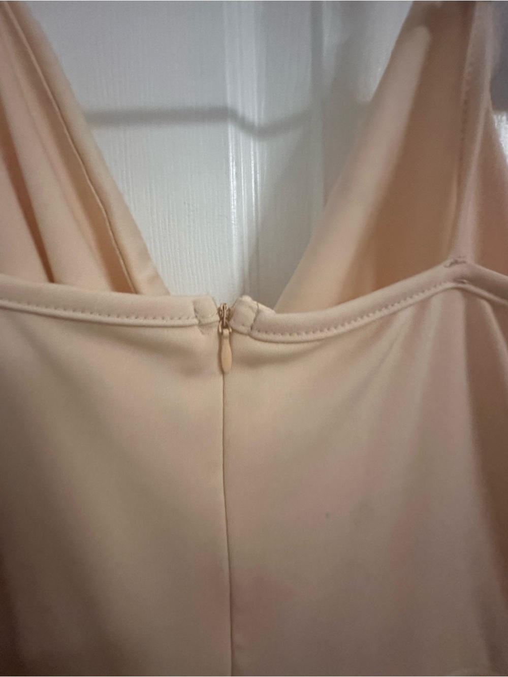 Elegant Cream V-Neck Women's Dress